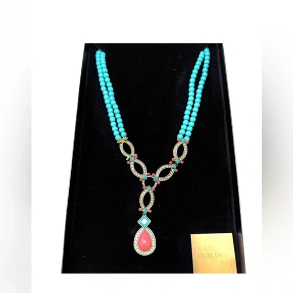 Heidi Daus Coral and Torq Necklace in Excellent condition - Picture 4 of 16